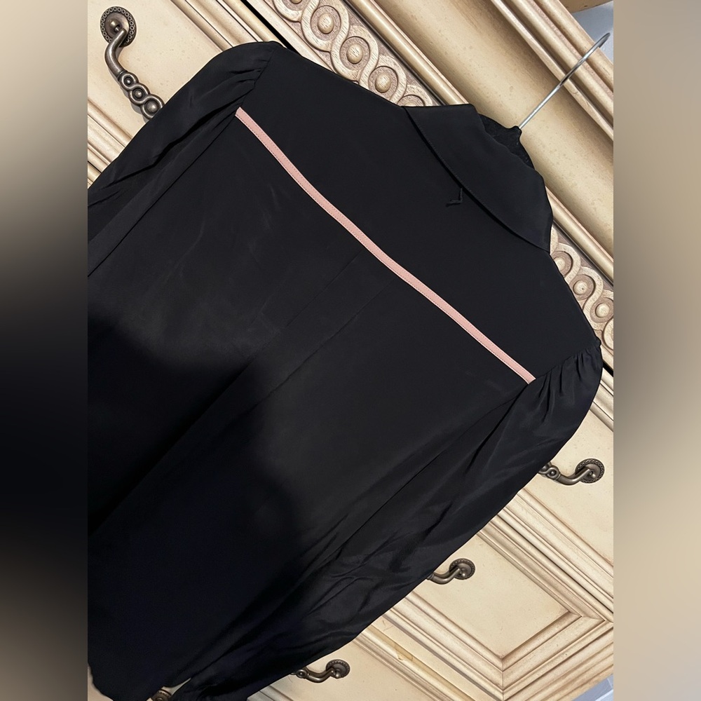 ZIMMERMANN Black and Tan Bow Printed Crepe De Chine Blouse NWT - Picture 12 of 15